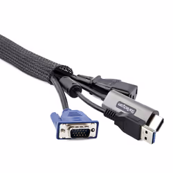 StarTech.com Guaina per cavi da 3 m con chiusura a strappo, accorciabile, diametro 3 cm, organizzatore per cavi di rete / guaina per fasci di cavi / robusto avvolgicavo con maglia in poliestere, Nero - Vista aggiuntiva 7