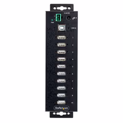 StarTech.com Hub USB 2.0 a 10 porte, hub di ricarica robusto con protezione ESD livello 4, Moltiplicatore di porte USB-A industriale montabile su DIN/parete/scrivania, splitter/sdoppiatore USB con porte bloccabili - Vista aggiuntiva 4