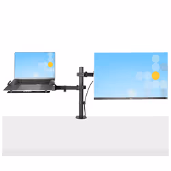 StarTech.com Braccio Monitor da Scrivania con Ripiano VESA Ventilato per Laptop (4.5kg) e Display fino a 32" (8kg), Nero, Supporto/Staffa per Notebook e Monitor VESA regolabile; Morsetto a C/Foro Passante - Vista aggiuntiva 5