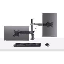 StarTech.com Braccio Monitor da Scrivania con Ripiano VESA Ventilato per Laptop (4.5kg) e Display fino a 32" (8kg), Nero, Supporto/Staffa per Notebook e Monitor VESA regolabile; Morsetto a C/Foro Passante - Vista aggiuntiva 7