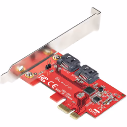 StarTech.com Scheda PCI Express SATA - Scheda Espansione PCIe SATA 2 Porte 6Gbps - Profilo Standard/Basso - Adattatore/Controller PCIe SATA 3 - Chipset ASM1061 no-Raid - Convertitore PCIe a SATA III - Vista aggiuntiva 2