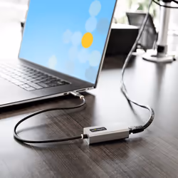 StarTech.com Adattatore da USB-C a Lan, Convertitore di Rete da USB 3.0 a Ethernet Gigabit - 10/100/1000 Mbps, Interfaccia da USB Type-C a RJ45 Ethernet (GbE), cavo integrato da 30 cm, installazione senza driver - Vista aggiuntiva 8
