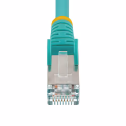 StarTech.com Cavo Ethernet CAT 6a - 5m - Acqua - Cavo di rete LAN Low Smoke Zero Halogen (LSZH) - 10GbE 500MHz 100W PoE++ - Filo/Cavo patch schermato S/FTP con spinotto RJ45 antigroviglio e rilievi di trazione - Vista aggiuntiva 4