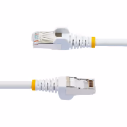 StarTech.com Cavo Ethernet CAT 6a - 5m - Bianco - Cavo di rete LAN Low Smoke Zero Halogen (LSZH) - 10GbE 500MHz 100W PoE++ - Filo/Cavo patch schermato S/FTP con spinotto RJ45 antigroviglio e rilievi di trazione