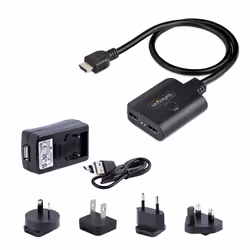 StarTech.com Splitter HDMI 4K a 2 Porte - Sdoppiatore Video HDMI 2.0 4K 60Hz con 1 Ingresso e 2 Uscite - Hub HDMI HDR/HDCP 2.2 - Multipresa HDMI con cavo da 50 cm - Alimentazione da USB o con Alimentatore (incl.) - Vista aggiuntiva 6