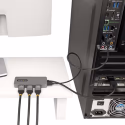 StarTech.com Adattatore DP HDMI a 3 Porte - Hub MST da DisplayPort a HDMI 4K 60Hz - Convertitore DP1.4 a Multi Monitor HDMI per Notebook - Splitter HDMI con Cavo Integrato da 30cm, Alimentato da USB - Solo Windows - Vista aggiuntiva 6