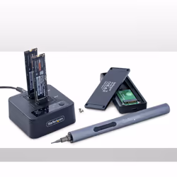 StarTech.com Duplicatore di unità M.2 NVMe 1:1, clonatore autonomo di dischi SSD M.2 fino a 90 GBpm, dock USB 3.2 20Gbps per drive M.2 a doppio alloggiamento, cavi USB-C/A inclusi - Vista aggiuntiva 6