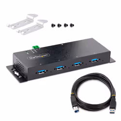 StarTech.com Hub USB 3.0 Industriale a 4 Porte - Multipresa USB Alimentata, ESD e Protezione da Sovratensione - Ciabatta USB-A 5Gbps Installabile a Parete/Scrivania/Barra DIN, Splitter USB con Porte Bloccabili - Vista aggiuntiva 8