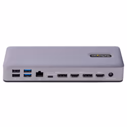 StarTech.com Docking Station USB-C - Dock USB Tipo C Multi Monitor - HDMI/DP/USB- C con DP Alt-mode - 3x 4K30Hz/2x 4K60Hz - Hub USB 7 Porte, 60W PD, GbE, Audio 3.5mm. Certificato Works with Chomebook - Vista aggiuntiva 4