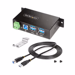 StarTech.com Hub USB gestito a 4 Porte con 4x USB-A, Alloggiamento industriale in metallo resistente, Protezione ESD e contro le sovratensioni, Montabile a parete/scrivania/supporto, USB 3.0/3.1/3.2 Gen 1 5Gbps - Vista aggiuntiva 8