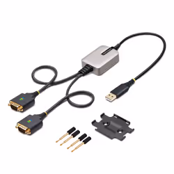 StarTech.com Cavo da USB a seriale a 2 porte da 60 cm, Viti/dadi DB9 intercambiabili, ritenzione COM, USB-A a DB9 RS232, FTDI, protezione ESD di livello 4, Windows/macOS/ChromeOS/Linux - Struttura robusta in TPE - Vista aggiuntiva 8