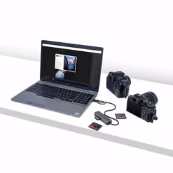 StarTech.com Lettore di schede di memoria multimediale USB 3.0, lettore di schede SD/microSD/CompactFlash, adattatore portatile di schede USB 5Gbps, lettore esterno di schede USB-C con adattatore USB-A collegato - Vista aggiuntiva 5