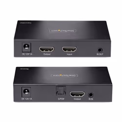 StarTech.com Extender HDMI 4K su Cavo Ethernet CAT5/CAT6, Video Extender 4K 60Hz HDR fino a 70m, Uscita HDMI e Audio S/PDIF su Cavo di Rete - Kit Estensore HDMI su Cavo LAN completo di Trasmettitore e Ricevitore - Vista aggiuntiva 4