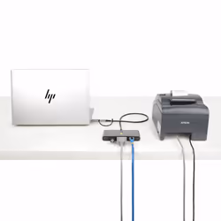 StarTech.com Hub USB-C a 2 porte con Ethernet e RS-232, dongle USB-C a USB-A collegato, 100W PD Pass-through, 2x USB-A 5Gbps, Gigabit Ethernet, RS232 seriale (FTDI) - Vista aggiuntiva 5