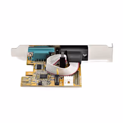 StarTech.com Scheda seriale PCI Express a due porte - Scheda di interfaccia seriale da PCIe a 2x RS232 (DB9)- Scheda PCIe con staffe standard o a basso profilo - 16C1050 UART - Ritenzione COM - Windows e Linux - Vista aggiuntiva 4