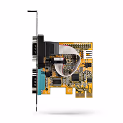 StarTech.com Scheda seriale PCI Express a due porte - Scheda di interfaccia seriale da PCIe a 2x RS232 (DB9)- Scheda PCIe con staffe standard o a basso profilo - 16C1050 UART - Ritenzione COM - Windows e Linux - Vista aggiuntiva 5