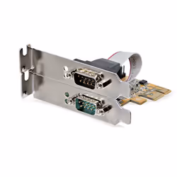 StarTech.com Scheda seriale PCI Express a due porte - Scheda di interfaccia seriale da PCIe a 2x RS232 (DB9)- Scheda PCIe con staffe standard o a basso profilo - 16C1050 UART - Ritenzione COM - Windows e Linux - Vista aggiuntiva 7