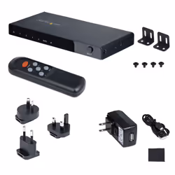 StarTech.com Switch HDMI 8K a 4 porte - Switcher HDMI 2.1 4K 120Hz HDR10+, 8K 60Hz UHD, Commutatore HDMI 4 In 1 - Commutazione automatica/manuale delle sorgenti - Switch con alimentatore e telecomando inclusi - Vista aggiuntiva 6