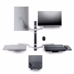 StarTech.com Workstation con montaggio a parete, supporto VESA per monitor da 32" (10kg), supporto per monitor completamente articolato e vassoio per tastiera - Vista aggiuntiva 2