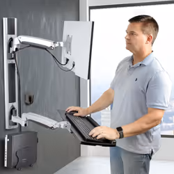 StarTech.com Workstation con montaggio a parete, supporto VESA per monitor da 32" (10kg), supporto per monitor completamente articolato e vassoio per tastiera - Vista aggiuntiva 7