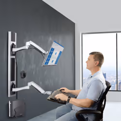 StarTech.com Workstation con montaggio a parete, supporto VESA per monitor da 32" (10kg), supporto per monitor completamente articolato e vassoio per tastiera - Vista aggiuntiva 8