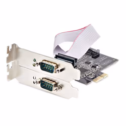StarTech.com Scheda Seriale PCIe a 2 porte, scheda PCI Express a doppia porta RS232/RS422/RS485 (DB9), staffe a basso profilo incluse, UART 16C1050, Windows/Linux, conforme a TAA - Protezione ESD di livello 4 - Vista aggiuntiva 6