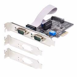StarTech.com Scheda Seriale PCIe a 2 porte, scheda PCI Express a doppia porta RS232/RS422/RS485 (DB9), staffe a basso profilo incluse, UART 16C1050, Windows/Linux, conforme a TAA - Protezione ESD di livello 4 - Vista aggiuntiva 8