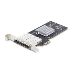 StarTech.com Scheda di rete SFP GbE a 4 porte, PCIe 2.0 x2 (compatibile x4, x8, x16), Controller Intel I350-AM4 4x 1GbE, 1000BASE rame/fibra ottica, NIC Gigabit Ethernet per desktop/server - Windows e Linux