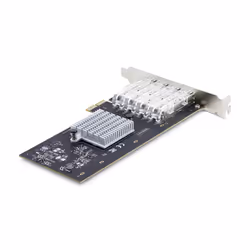 StarTech.com Scheda di rete SFP GbE a 4 porte, PCIe 2.0 x2 (compatibile x4, x8, x16), Controller Intel I350-AM4 4x 1GbE, 1000BASE rame/fibra ottica, NIC Gigabit Ethernet per desktop/server - Windows e Linux