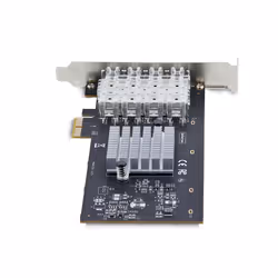 StarTech.com Scheda di rete SFP GbE a 4 porte, PCIe 2.0 x2 (compatibile x4, x8, x16), Controller Intel I350-AM4 4x 1GbE, 1000BASE rame/fibra ottica, NIC Gigabit Ethernet per desktop/server - Windows e Linux - Vista aggiuntiva 4