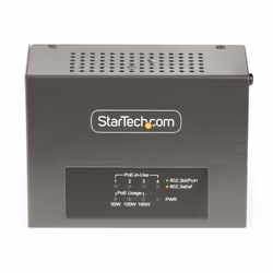StarTech.com Iniettore PoE++ Multi-Gigabit a 4 porte, Ethernet 5/2.5/1G (NBASE-T), PoE/PoE+/PoE++ (802.3af/802.3at/802.3bt), Potenza di alimentazione 160 Watt, Montabile a parete/su guida DIN, Non gestito - Vista aggiuntiva 5