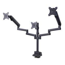 StarTech.com Supporto per tre monitor fino a 27", VESA 75x75/100x100, regolazioni dei bracci senza attrezzi, montaggio con morsetto a C/occhiello, bracci a molla