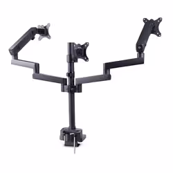 StarTech.com Supporto per tre monitor fino a 27", VESA 75x75/100x100, regolazioni dei bracci senza attrezzi, montaggio con morsetto a C/occhiello, bracci a molla - Vista aggiuntiva 2