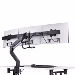 StarTech.com Supporto per 3 monitor da 27" a barra trasversale, VESA 75x75/100x100, regolazioni senza attrezzi, morsetto a C/occhiello, braccio a molla - Vista aggiuntiva 4