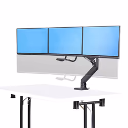 StarTech.com Supporto per 3 monitor da 27" a barra trasversale, VESA 75x75/100x100, regolazioni senza attrezzi, morsetto a C/occhiello, braccio a molla - Vista aggiuntiva 5