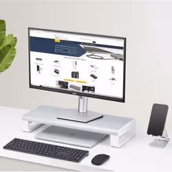 StarTech.com Supporto per monitor ergonomico, fino a 15 kg, altezza fissa 9 cm, rialzo per monitor da tavolo/portatile, piattaforma in acciaio, montaggio rapido, ottimizzazione dello spazio sulla scrivania - Vista aggiuntiva 7