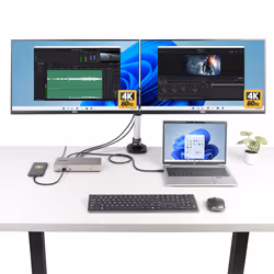 StarTech.com 150UE-USB4DOCKTRIPLE replicatore di porte e docking station per laptop Cablato USB4 Grigio - Vista aggiuntiva 8