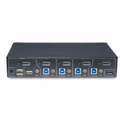 StarTech.com KVM switch DisplayPort a 4 porte, monitor singolo 4K 60Hz, 6 porte USB, commutazione con pulsanti e hotkey, DP 1.2, indipendente dal SO, conformità TAA - Vista aggiuntiva 4