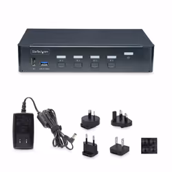 StarTech.com KVM switch DisplayPort a 4 porte, monitor singolo 4K 60Hz, 6 porte USB, commutazione con pulsanti e hotkey, DP 1.2, indipendente dal SO, conformità TAA - Vista aggiuntiva 6