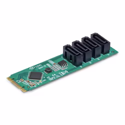 StarTech.com Scheda adattatore da M.2 a SATA a 4 porte, scheda di espansione da M.2 PCIe 3.0 a SATA HDD/SSD, chipset ASM1064, ...