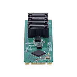 StarTech.com Scheda adattatore da M.2 a SATA a 4 porte, scheda di espansione da M.2 PCIe 3.0 a SATA HDD/SSD, chipset ASM1064, M.2 NVMe a 4x HDD/SSD per Windows/macOS/Linux - Vista aggiuntiva 5