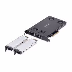 StarTech.com Adattatore SSD M.2 NVMe a PCIe x8; rack mobile a doppio alloggiamento rimovibile; biforcazione necessaria; installazione senza attrezzi, backplane PCIe per unità hot-swap - Vista aggiuntiva 2