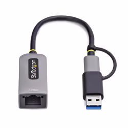 StarTech.com Adattatore Ethernet USB C, Convertitore di Rete/NIC NBASE-T 2.5/1GbE da USB Type-C 3.0 a RJ45 con Adattatore USB-A incluso; Compatibile TB, Win e Mac - Vista aggiuntiva 4