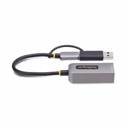 StarTech.com Adattatore Ethernet USB C, Convertitore di Rete/NIC NBASE-T 2.5/1GbE da USB Type-C 3.0 a RJ45 con Adattatore USB-A incluso; Compatibile TB, Win e Mac - Vista aggiuntiva 5