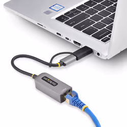 StarTech.com Adattatore Ethernet USB C, Convertitore di Rete/NIC NBASE-T 2.5/1GbE da USB Type-C 3.0 a RJ45 con Adattatore USB-A incluso; Compatibile TB, Win e Mac - Vista aggiuntiva 7