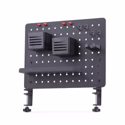 StarTech.com Pannello forato portautensili in acciaio con accessori, 42x32 cm, portaoggetti da scrivania, pannello forato da tavolo con morsetto, nero - Vista aggiuntiva 6