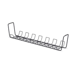 StarTech.com Vassoio Porta Cavi Sotto Scrivania da 61,5 cm, Canalina in Metallo tipo Cestello per Multipresa, Gestione Cavi con Installazione a Vite, Nero, TAA