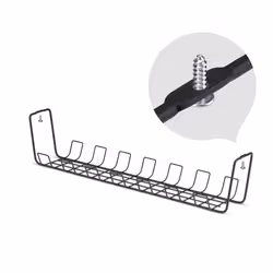 StarTech.com Vassoio Porta Cavi Sotto Scrivania da 61,5 cm, Canalina in Metallo tipo Cestello per Multipresa, Gestione Cavi con Installazione a Vite, Nero, TAA - Vista aggiuntiva 3