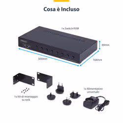 StarTech.com KVM Switch DisplayPort a 8 Porte con Kit Rack da 1U, 4K DP 1.2, hub USB a 4 Porte, Commutazione con Tasti a Scelta Rapida, Indipendente dal SO, TAA - Vista aggiuntiva 8