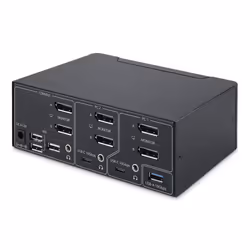 StarTech.com KVM Switch DisplayPort a 2 porte per doppio monitor, 8K 60Hz/4K 144Hz, DP 1.4, 2x USB 10Gbps, 4x USB HID, commutazione con tasti di scelta rapida, TAA